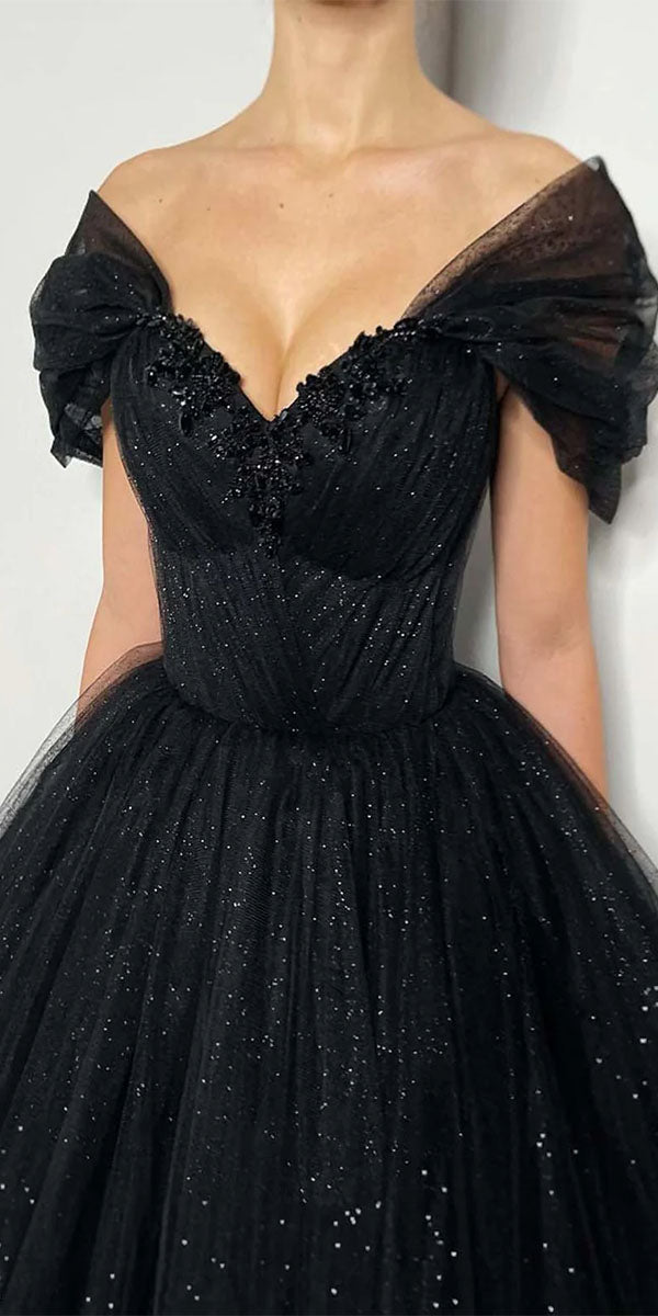 A-line Cap Sleeves Sparkly Sequin Unique Fashion Party Evening Long Prom Dresses PD021