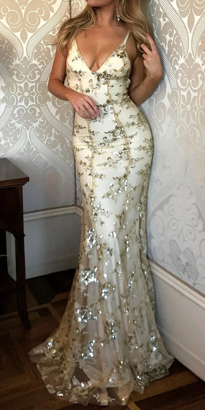 Mermaid Popular Spaghetti Straps Silver Red Elegant Fashion Party Evening Long Prom Dresses PD043