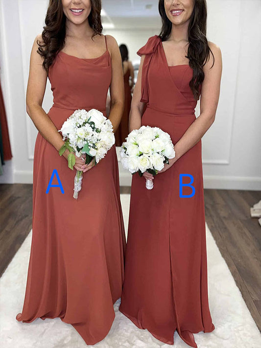 Mismatched Simple New Popular Beach Elegant Long Formal Bridesmaid Dresses BD004